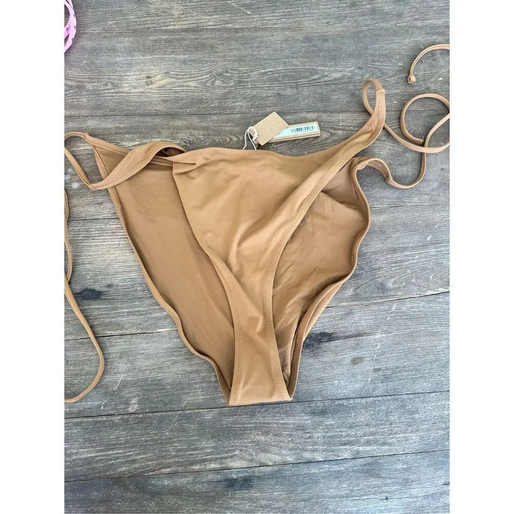 Skims Recycled Swim Dippy Almond Tie Bathing Suite bottom, NWT, size 4X